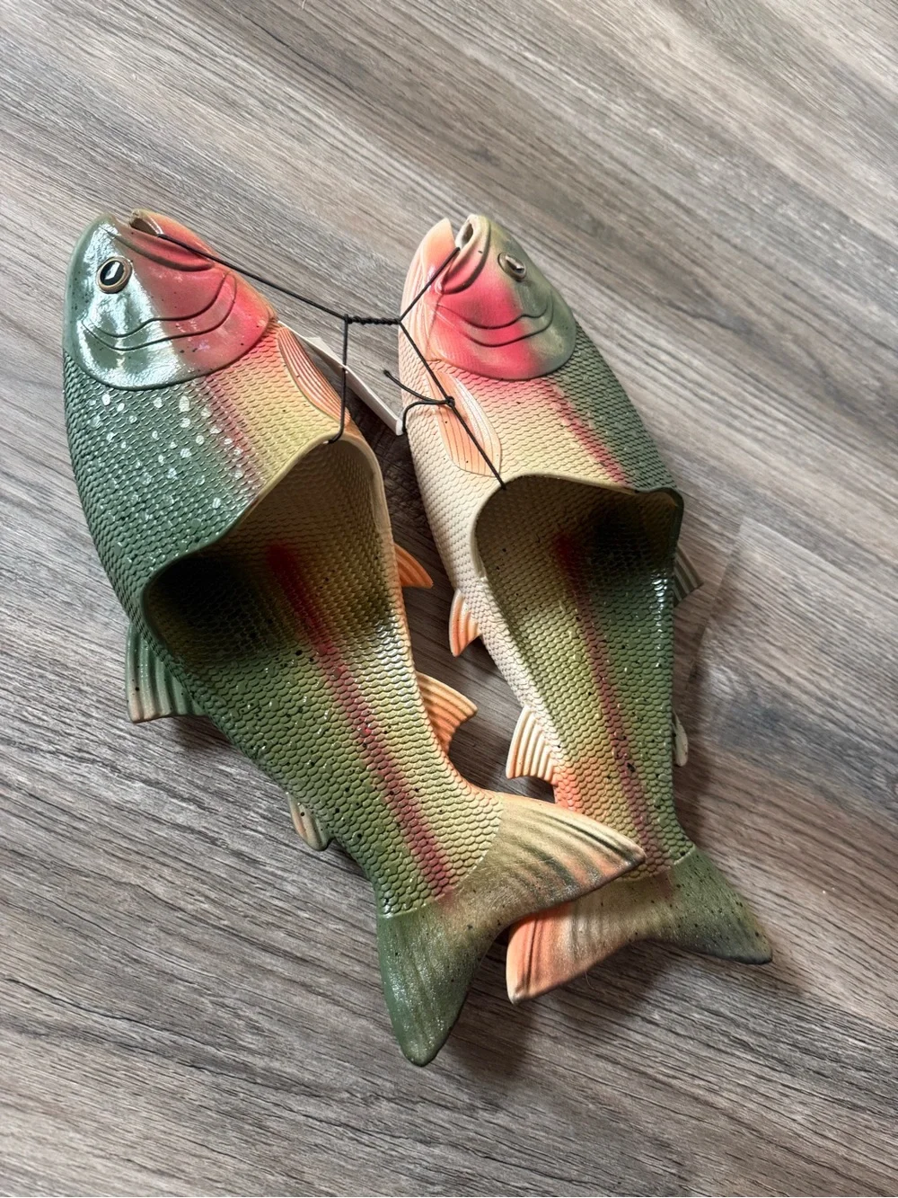 One of a kind Rivers Edge rainbow trout fish sandals. 🎣🐟